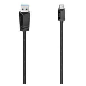 Hama USB-A to USB-C Cable, USB 3.2 Gen1, 3 Metre, Black - Image 1