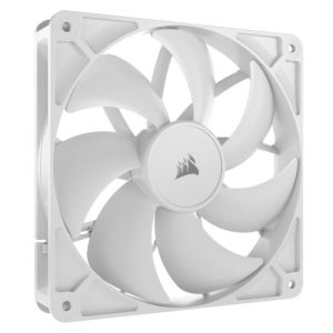 Corsair RS140 PWM 14cm Case Fan, Magnetic Dome Bearing, Daisy-Chain 4-Pin, 1700 RPM, AirGuide Tech, White - Image 1