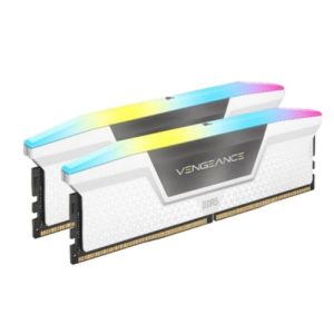 Corsair Vengeance RGB 32GB Kit (2 x 16GB), DDR5, 5200MHz (PC5-41600), CL40, 1.25V, XMP 3.0, PMIC, DIMM Memory, White - Image 1