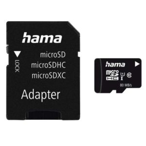 Hama 128GB MicroSDHC Card with SD Adapter, Class 10 UHS-I, Up to 80MB/s - Image 1