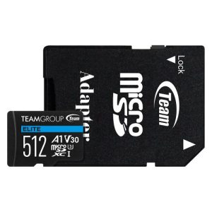 Team 512GB Elite A1 Micro SDXC Card with SD Adapter, UHS-I Class 3, U3, A1 App Performance, 100MB/s - Image 1