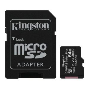 Kingston 64GB Canvas Select Plus Micro SDXC Card with SD Adapter, UHS-I Class 10,U1, A1 App Performance, 100MB/s - Image 1