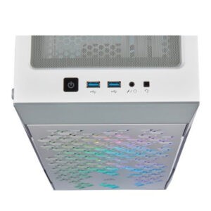 Corsair iCUE 220T RGB Airflow Gaming Case with Tempered Glass Window, ATX, 3 x SP120 RGB PRO Fans, White - Image 6