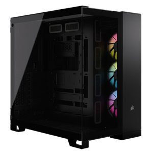 Corsair 6500X RGB iCUE Link Dual Chamber Gaming Case w/ Glass Side & Front, ATX, 3x RGB Fans, Mesh Panels, USB-C, Asus BTF Compatible, Black - Image 1