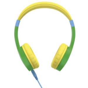 Hama Kids Guard Childrens Headset, Volume Limiter, Microphone, Flexible Headband, Inline Controls, Green/Yellow - Image 1