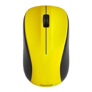 Hama MW-300 V2 Wireless Optical Mouse, 3 Buttons, Quiet, Ambidextrous, Yellow/Black - Image 1