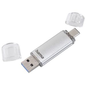 Hama C-Laeta 16GB USB-A & USB-C Memory Pen, Metal Casing, OTG, 40MB/s, Silver - Image 1