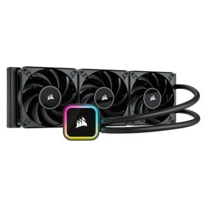 Corsair iCUE H150i RGB ELITE 360mm Liquid CPU Cooler, RGB Pump Head, 3 x 12cm AF ELITE PWM Fans - Image 1