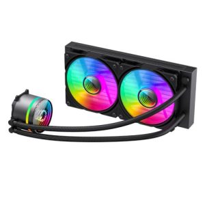 GameMax Iceburg 240mm ARGB Liquid CPU Cooler, 12cm ARGB PWM Fans, Infinity Mirror RGB Rotatable Pump Head - Image 1